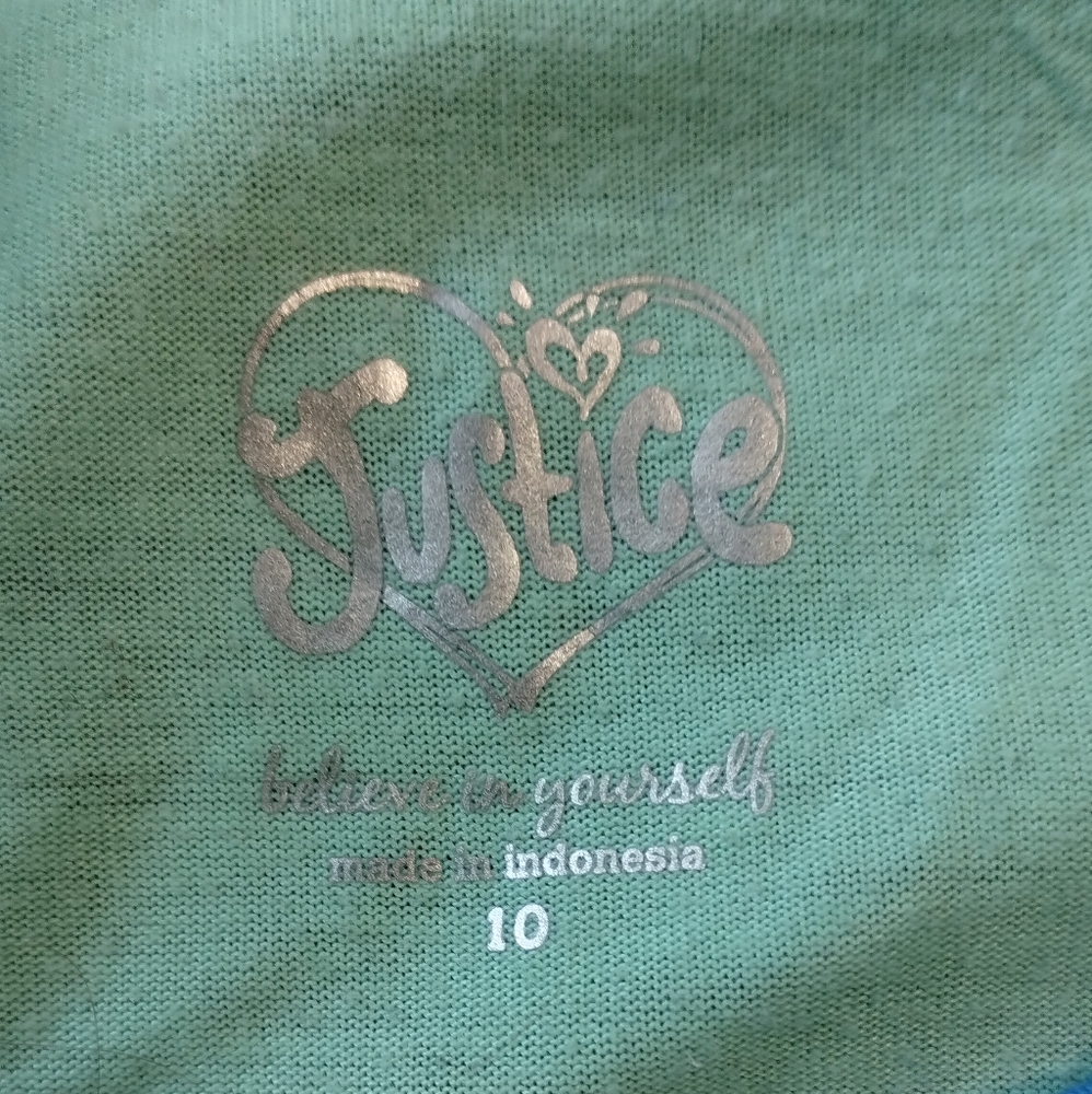 Justice Girls Green Short Sleeve Tops, Shirts & T-Shirts Sunburst Floral Size 10 - Picture 6 of 16
